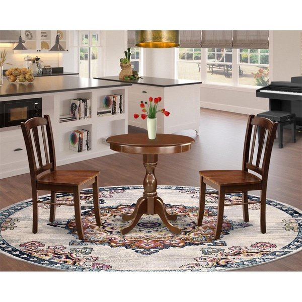 East West Furniture East West Furniture ESDL3-MAH-W 3 Piece Eden Dining Room Table Set - Mahogany ESDL3-MAH-W